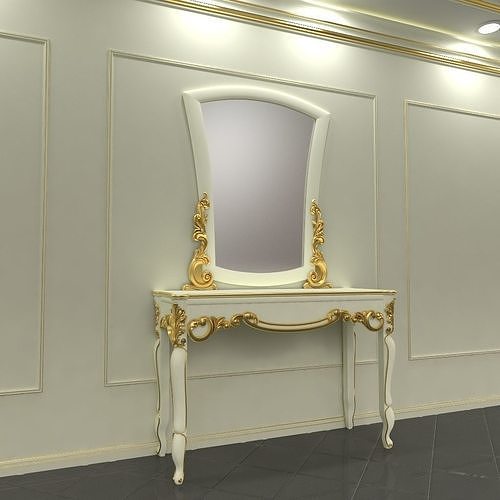 magazine table with mirror 3D model