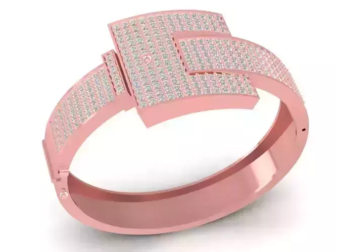 Luxury Geometric Pave Diamond Ring for Women 2147 3D print model