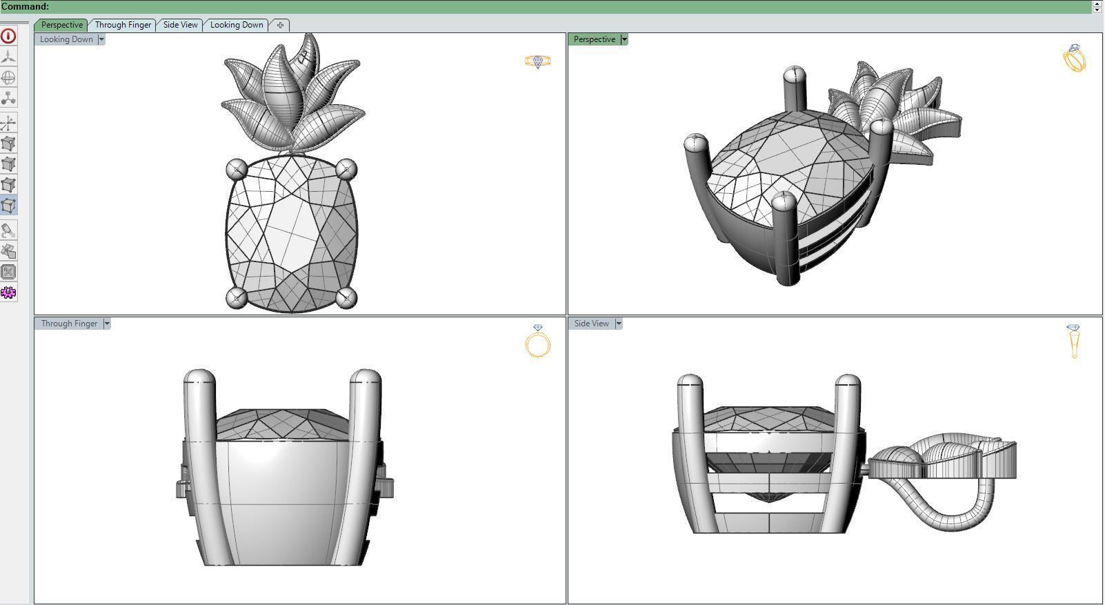 Pineapple necklace 3D print model_4