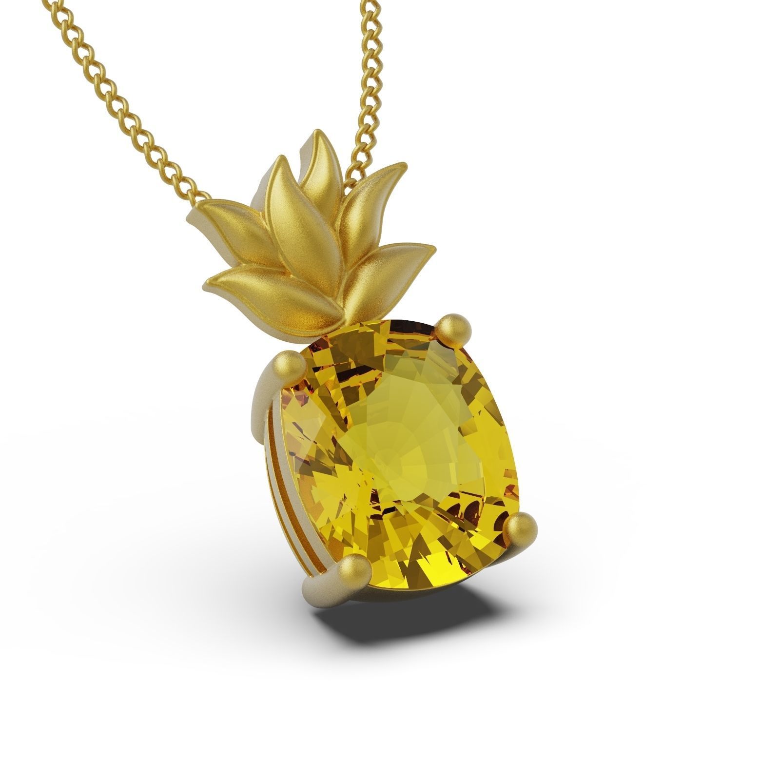 Pineapple necklace 3D print model_0