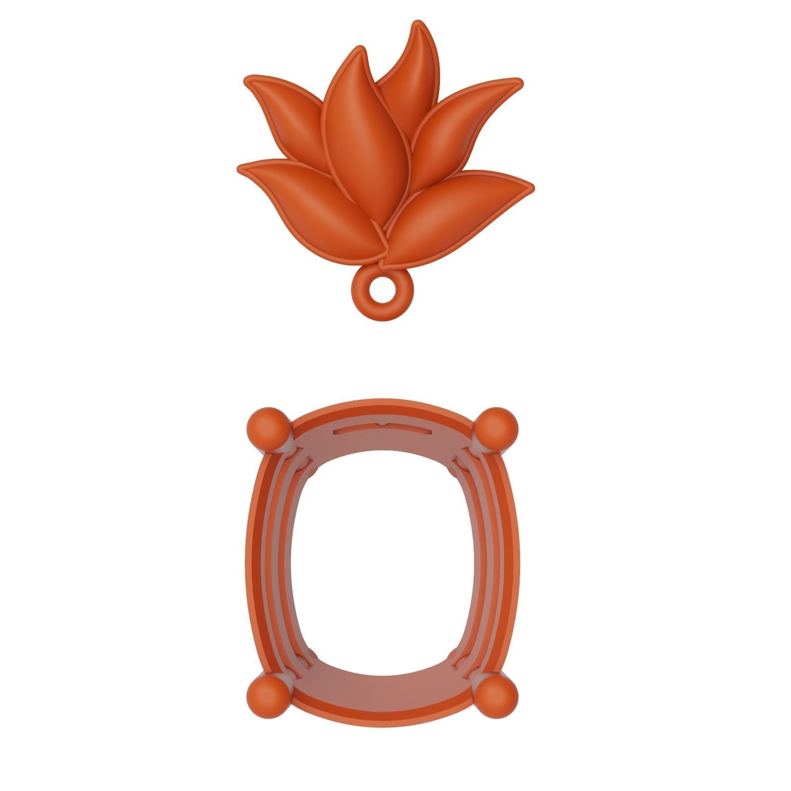 Pineapple necklace 3D print model_3