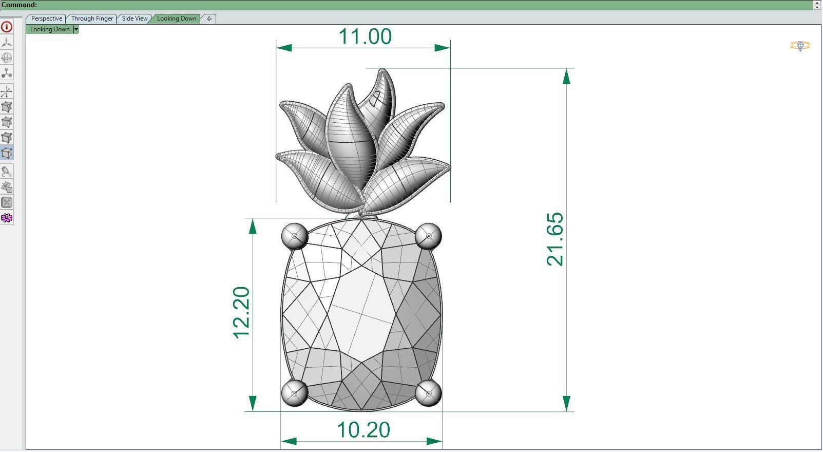 Pineapple necklace 3D print model_5