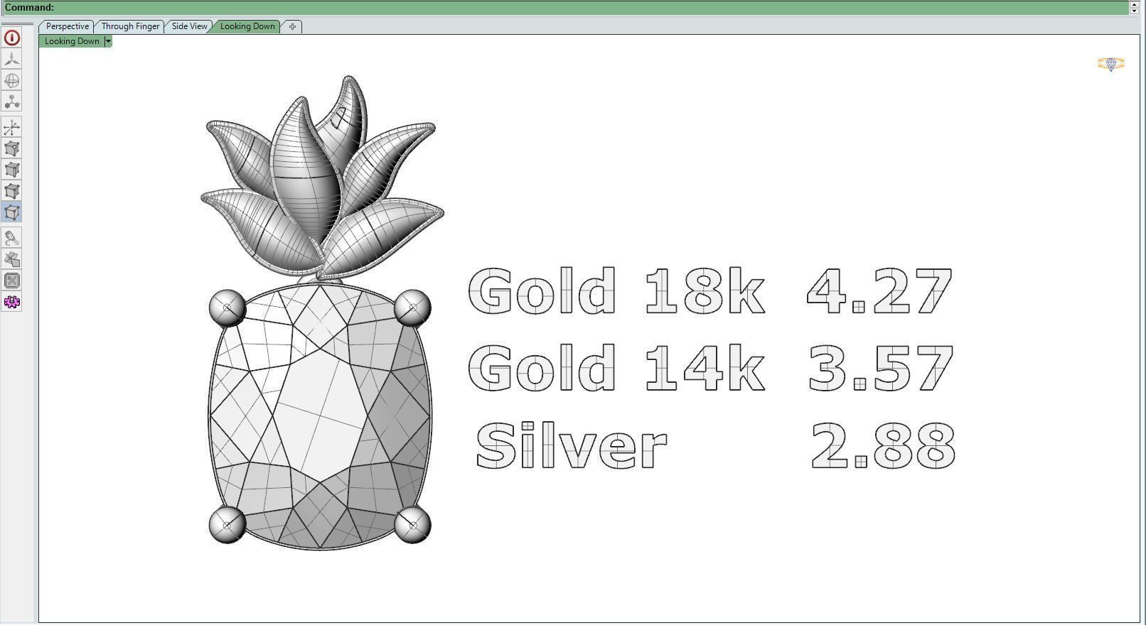 Pineapple necklace 3D print model_9