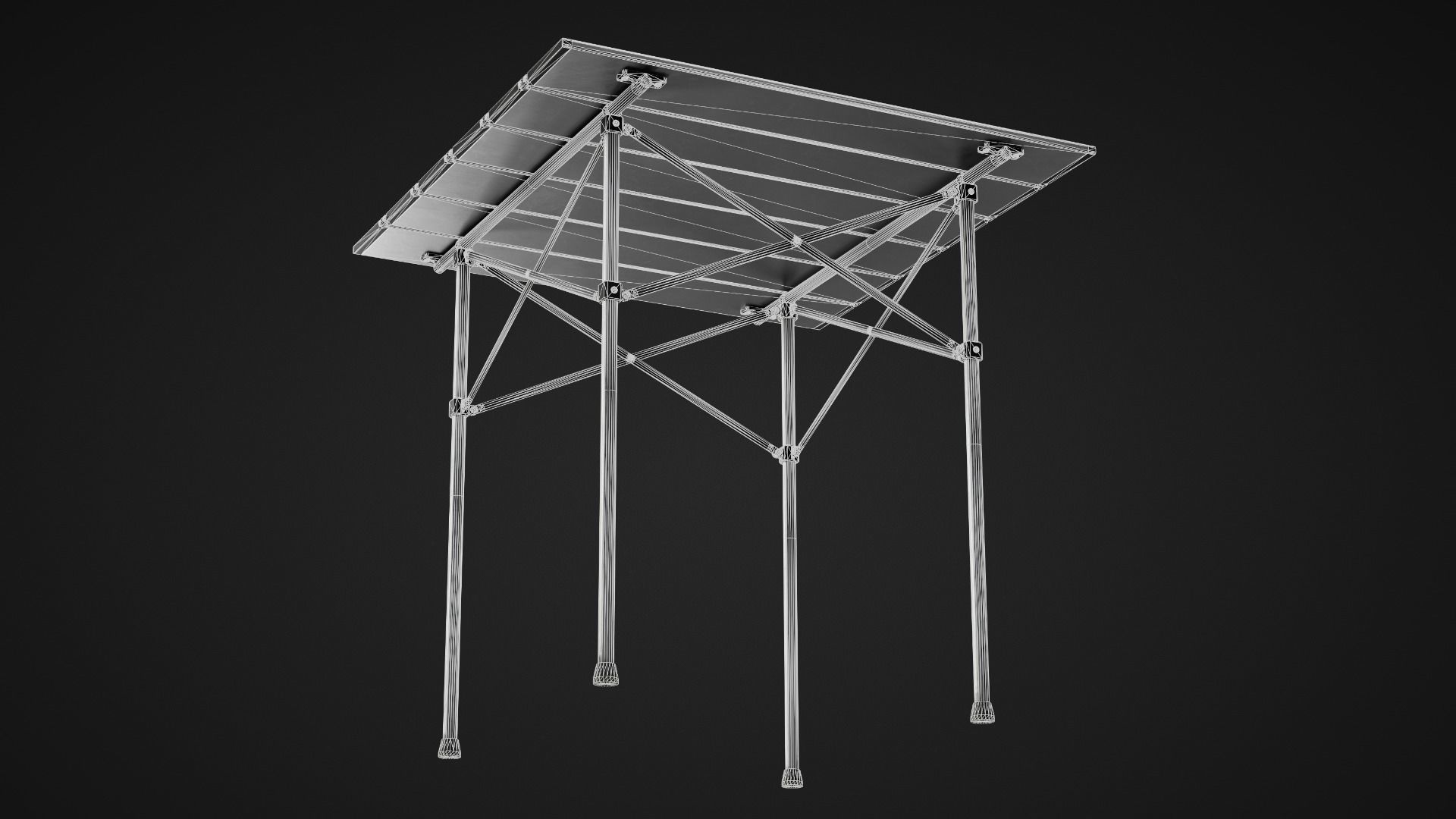 Folding Table Low-poly 3D model_4