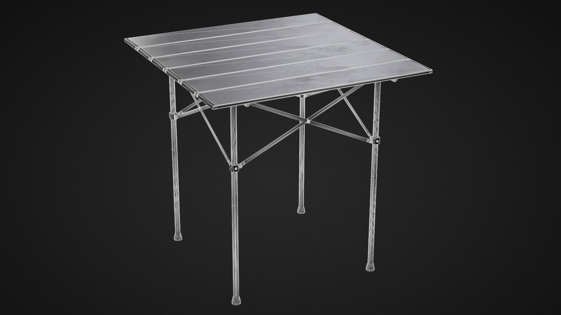 Folding Table Low-poly 3D model_2