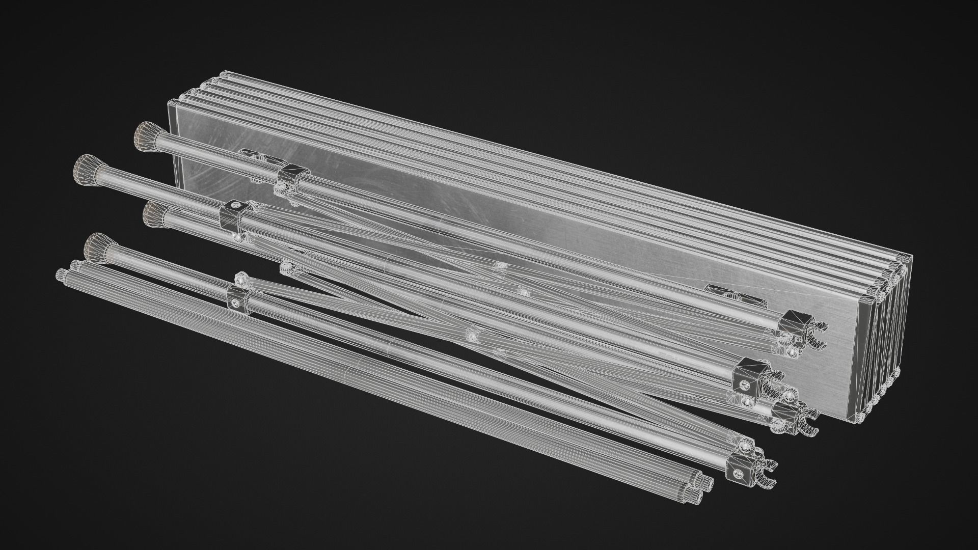 Folding Table Low-poly 3D model_6