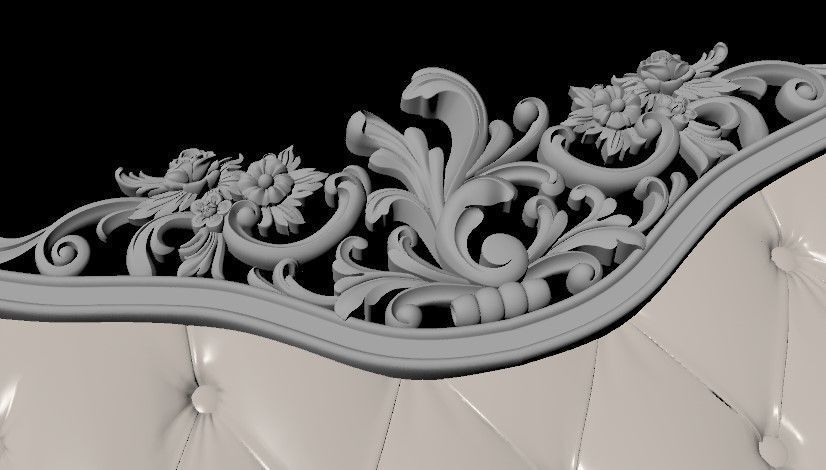 bed headboard 3D model_1