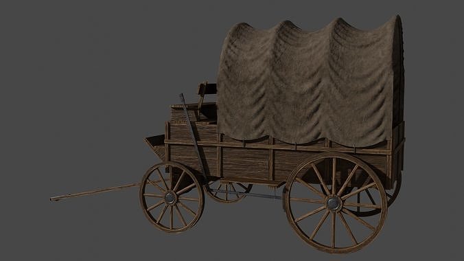 Medieval Wooden Old Cart 3D model 3
