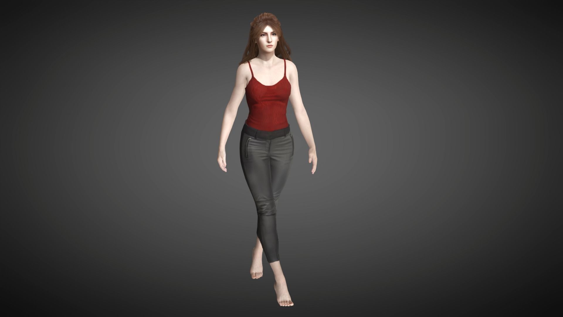 AAA Realistic Female Character 12 Low-poly 3D model_4
