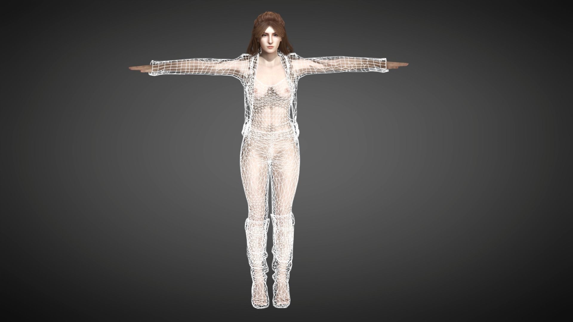 AAA Realistic Female Character 12 Low-poly 3D model_17