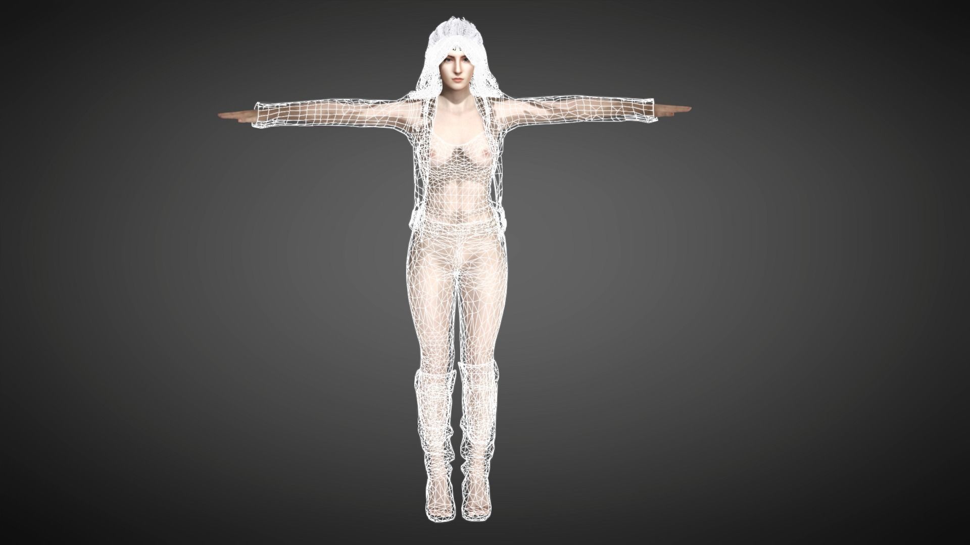 AAA Realistic Female Character 12 Low-poly 3D model_16