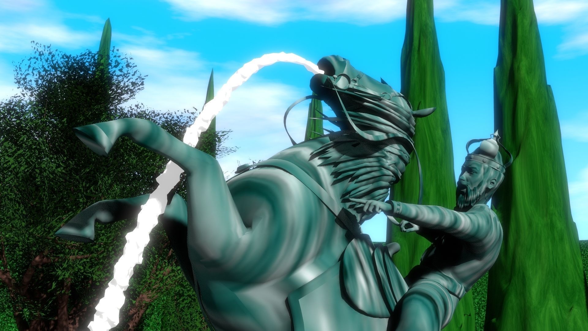 Fountain Garden 3D model_23