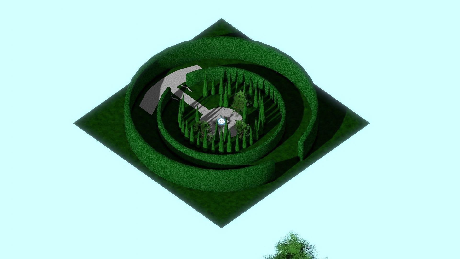 Fountain Garden 3D model_10