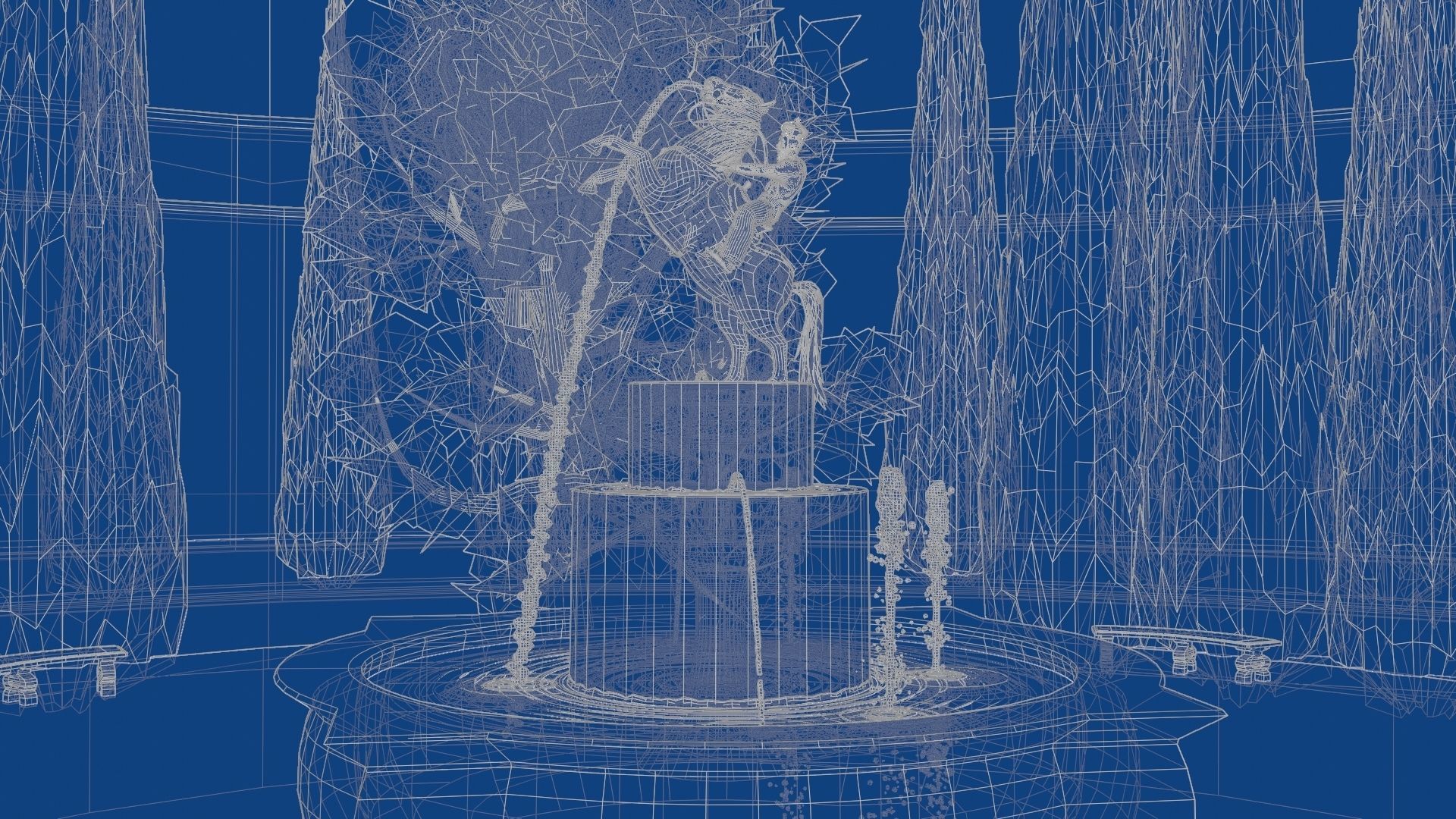 Fountain Garden 3D model_20