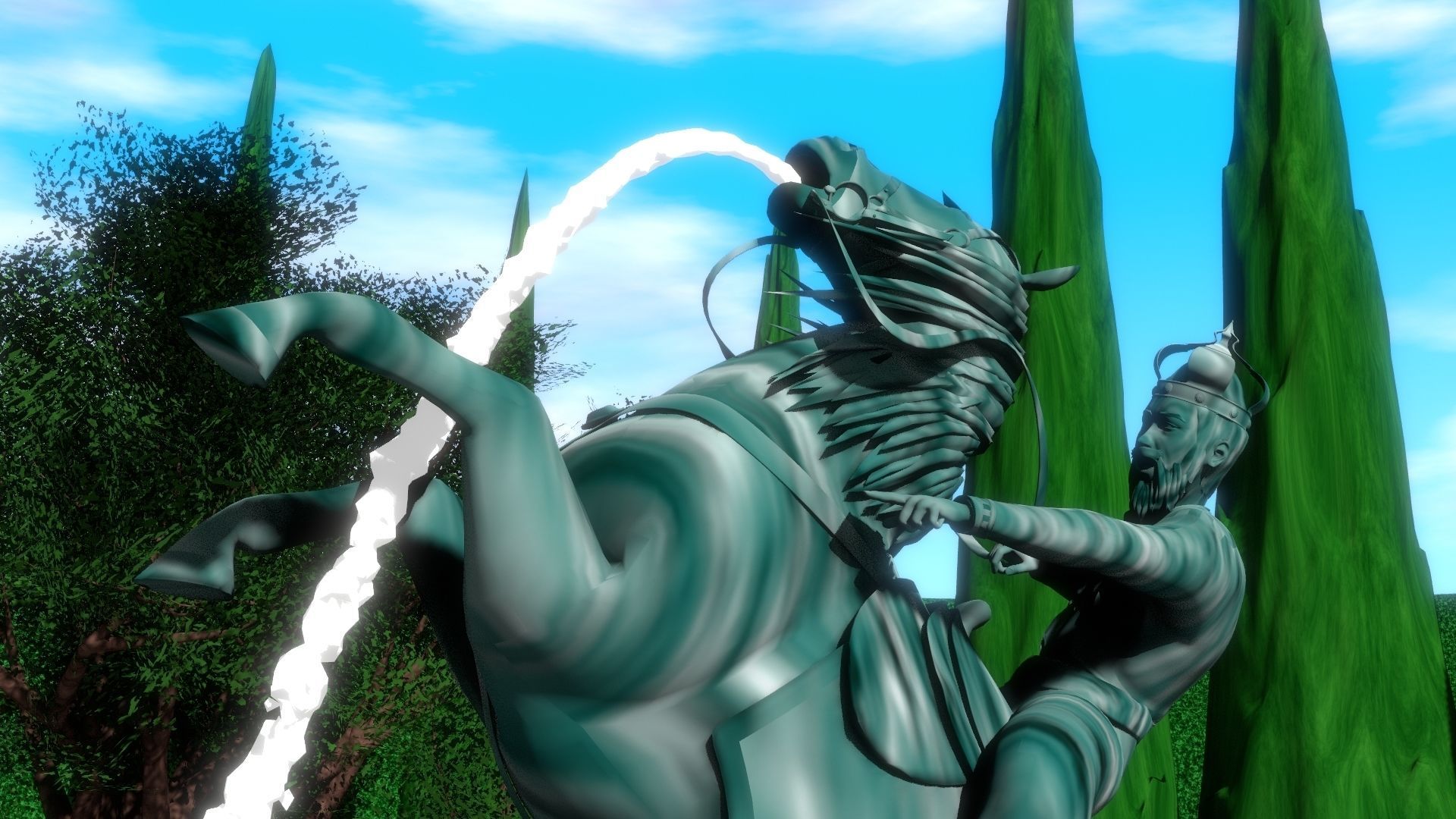 Fountain Garden 3D model_11