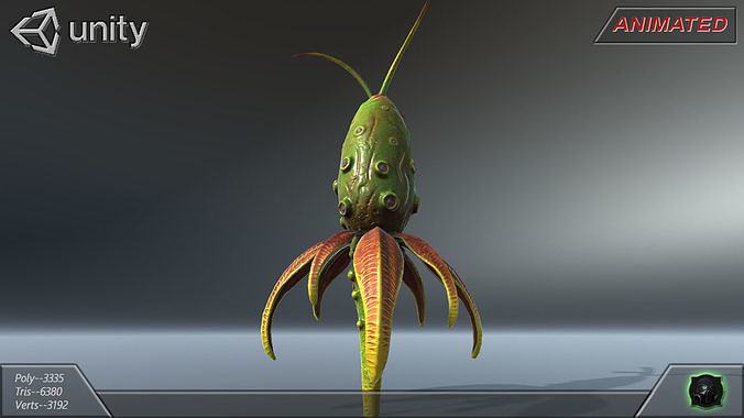 Alien flora - plant 22 Low-poly 3D model