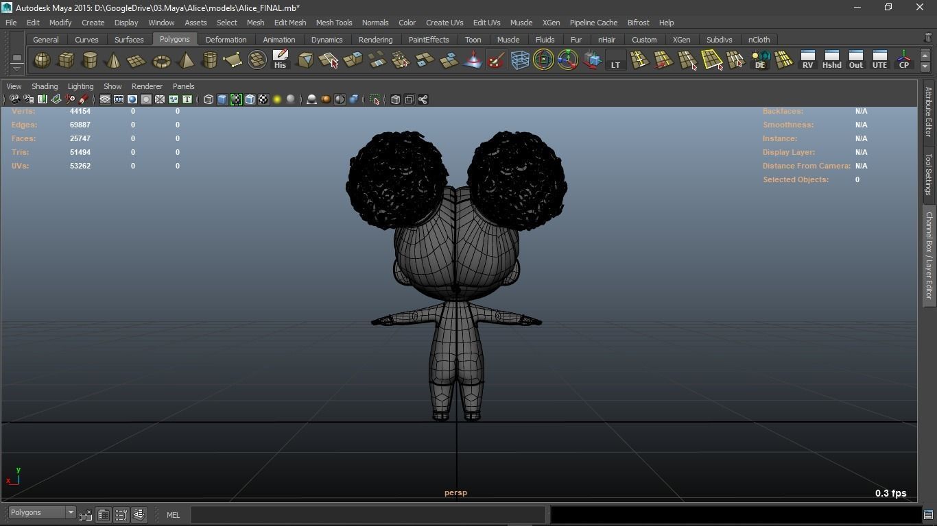 Alice cartoon girl character 3D model_8