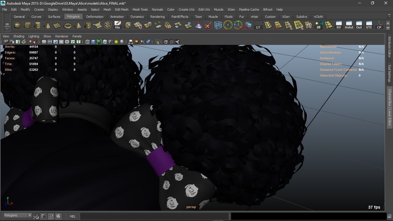 Alice cartoon girl character 3D model_33