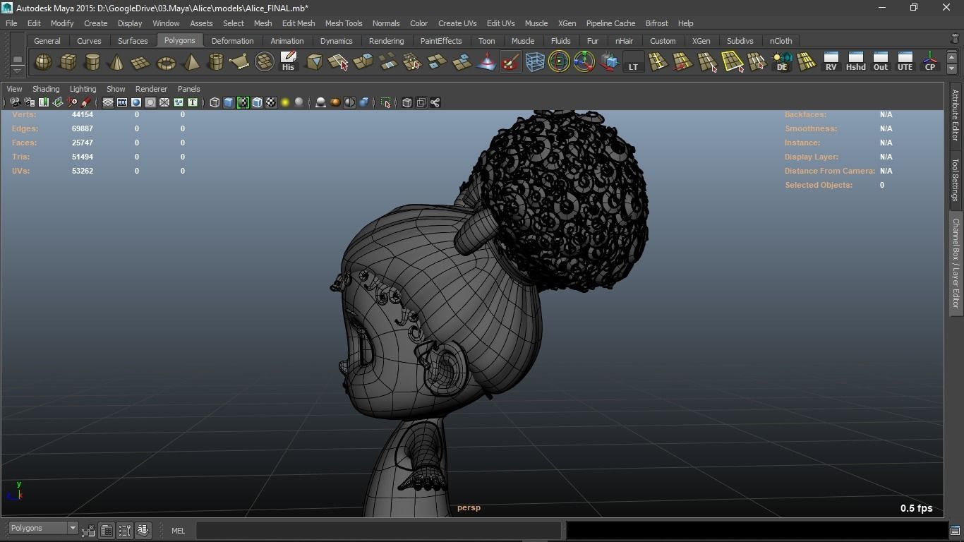 Alice cartoon girl character 3D model_14