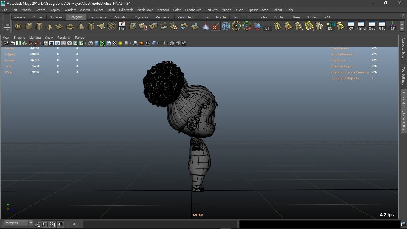 Alice cartoon girl character 3D model_10