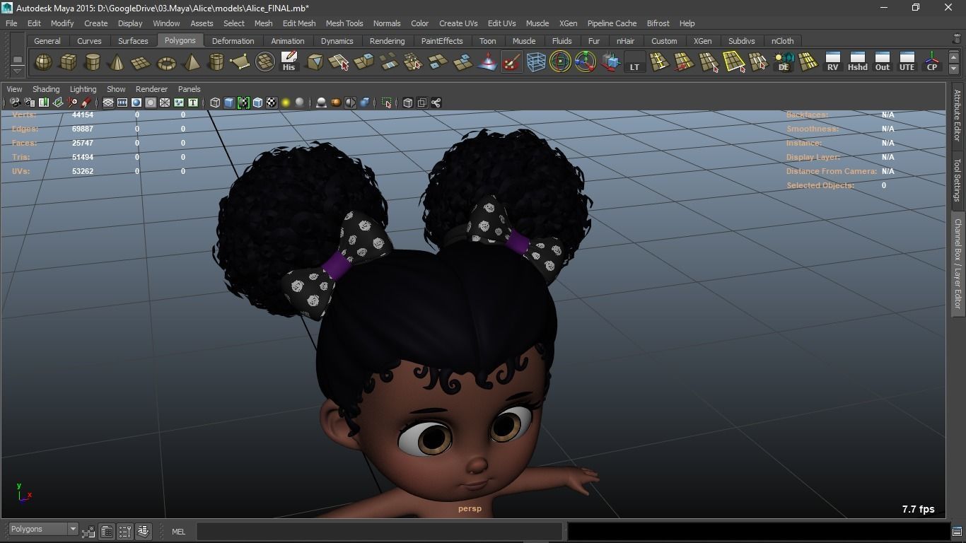 Alice cartoon girl character 3D model_17