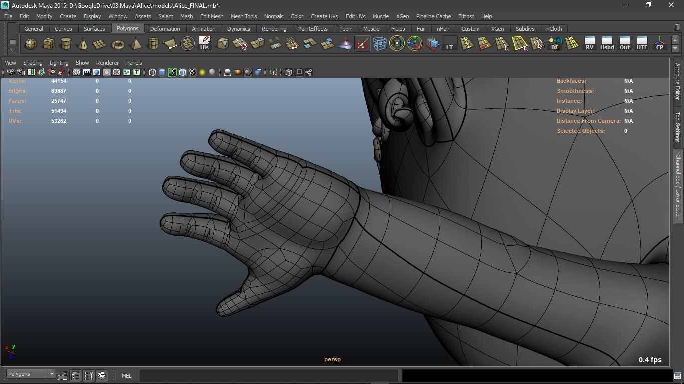 Alice cartoon girl character 3D model_24