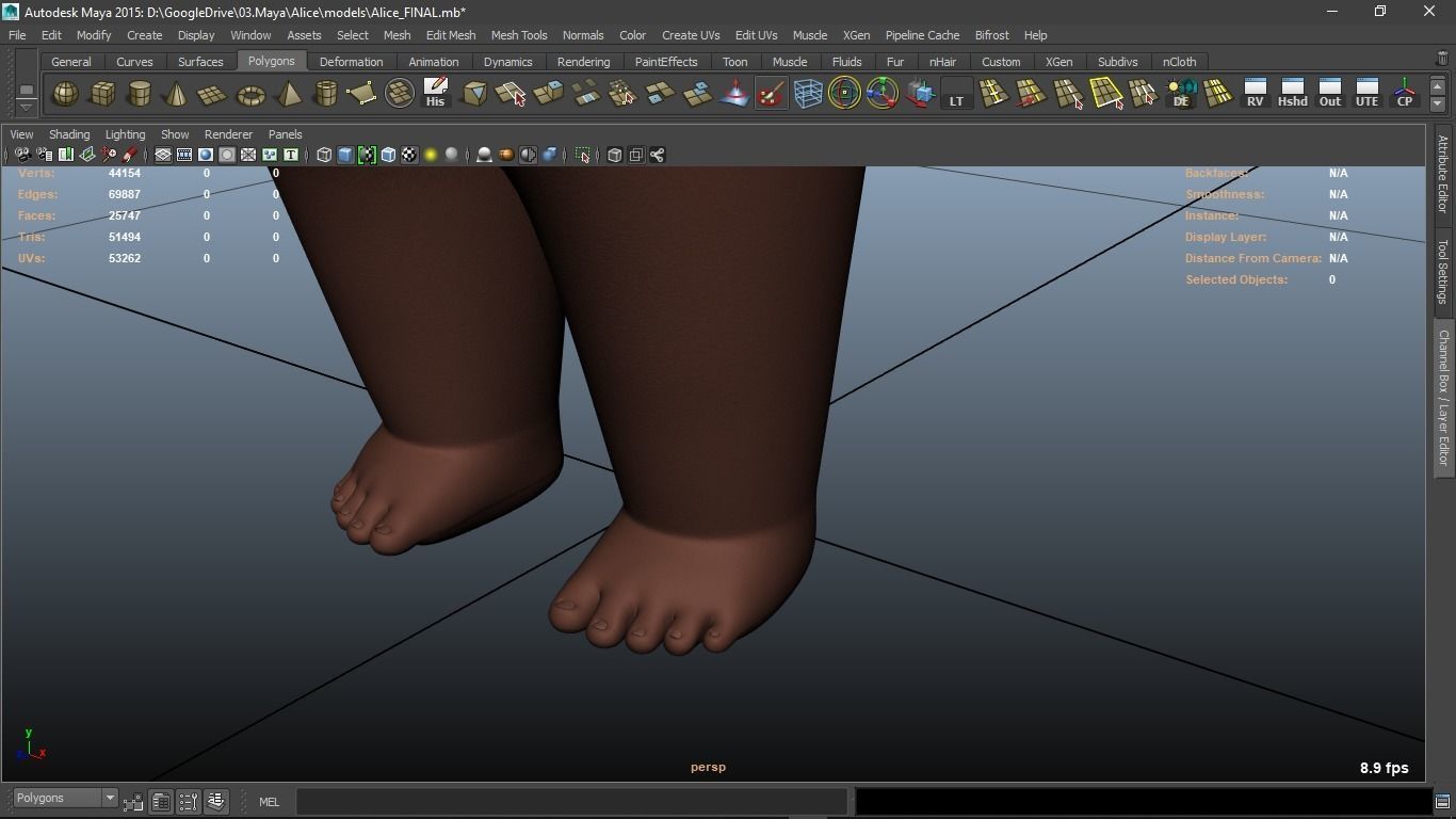 Alice cartoon girl character 3D model_25
