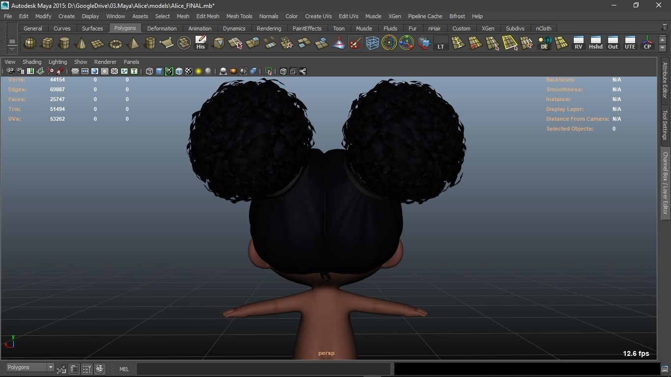 Alice cartoon girl character 3D model_15