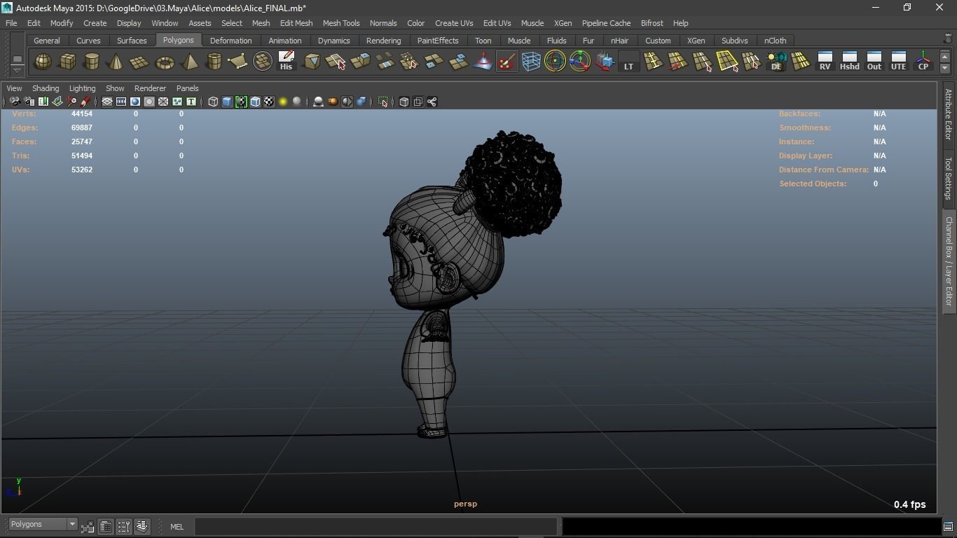 Alice cartoon girl character 3D model_6