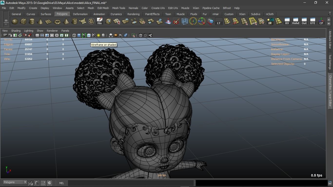 Alice cartoon girl character 3D model_18