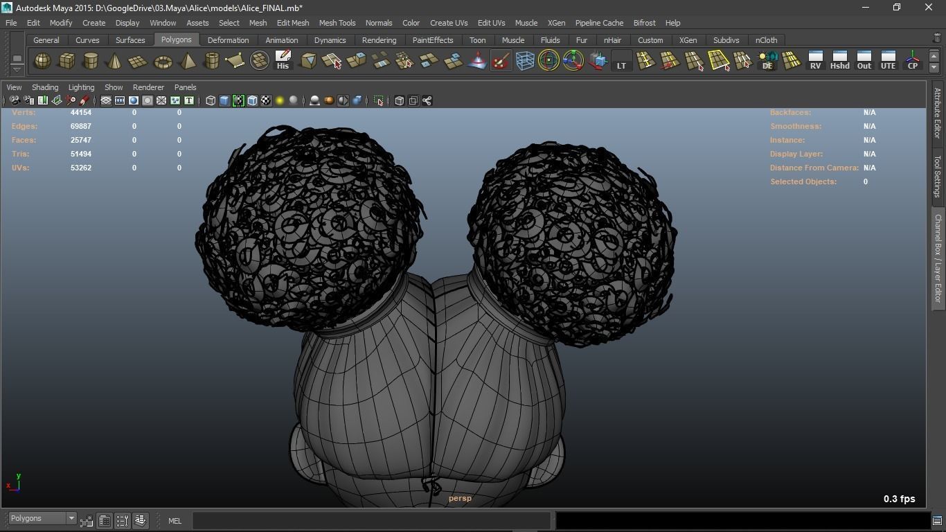 Alice cartoon girl character 3D model_20