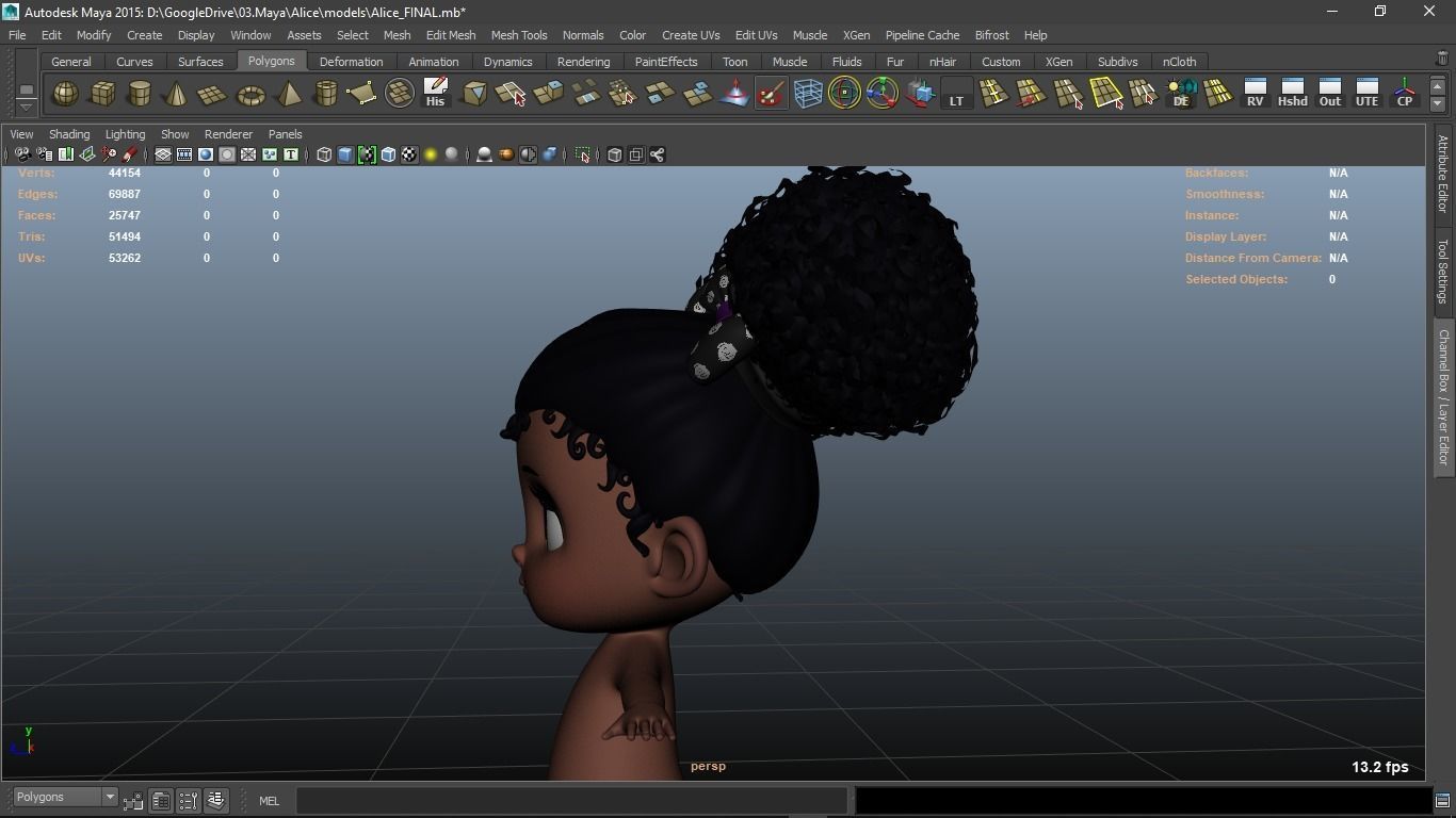 Alice cartoon girl character 3D model_13