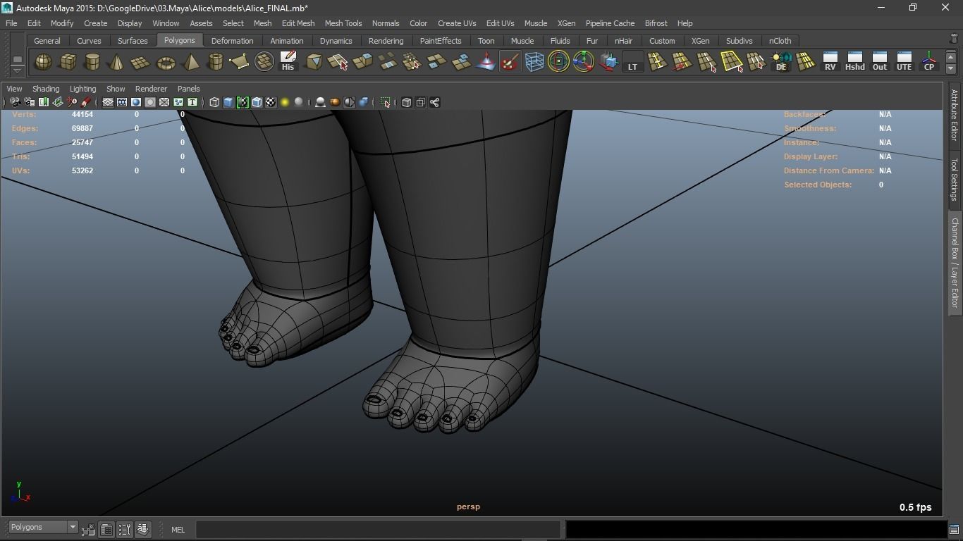 Alice cartoon girl character 3D model_26