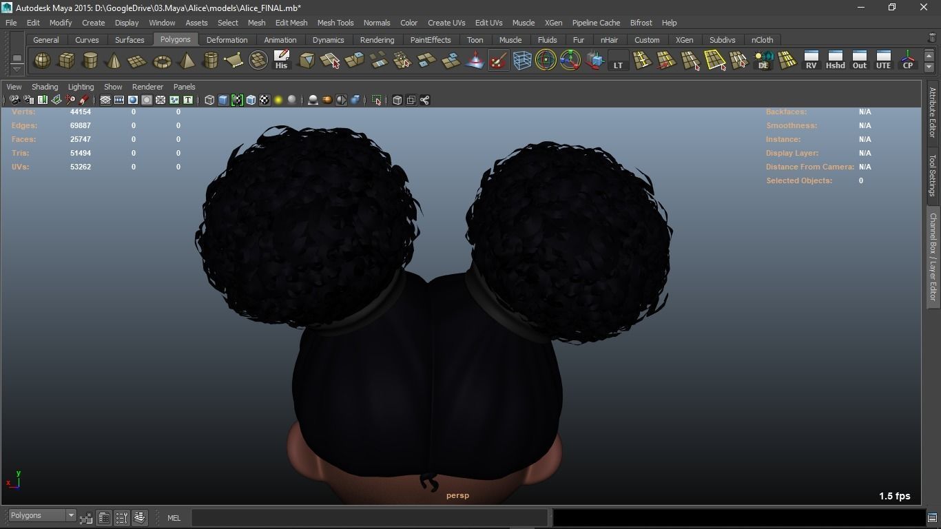 Alice cartoon girl character 3D model_19