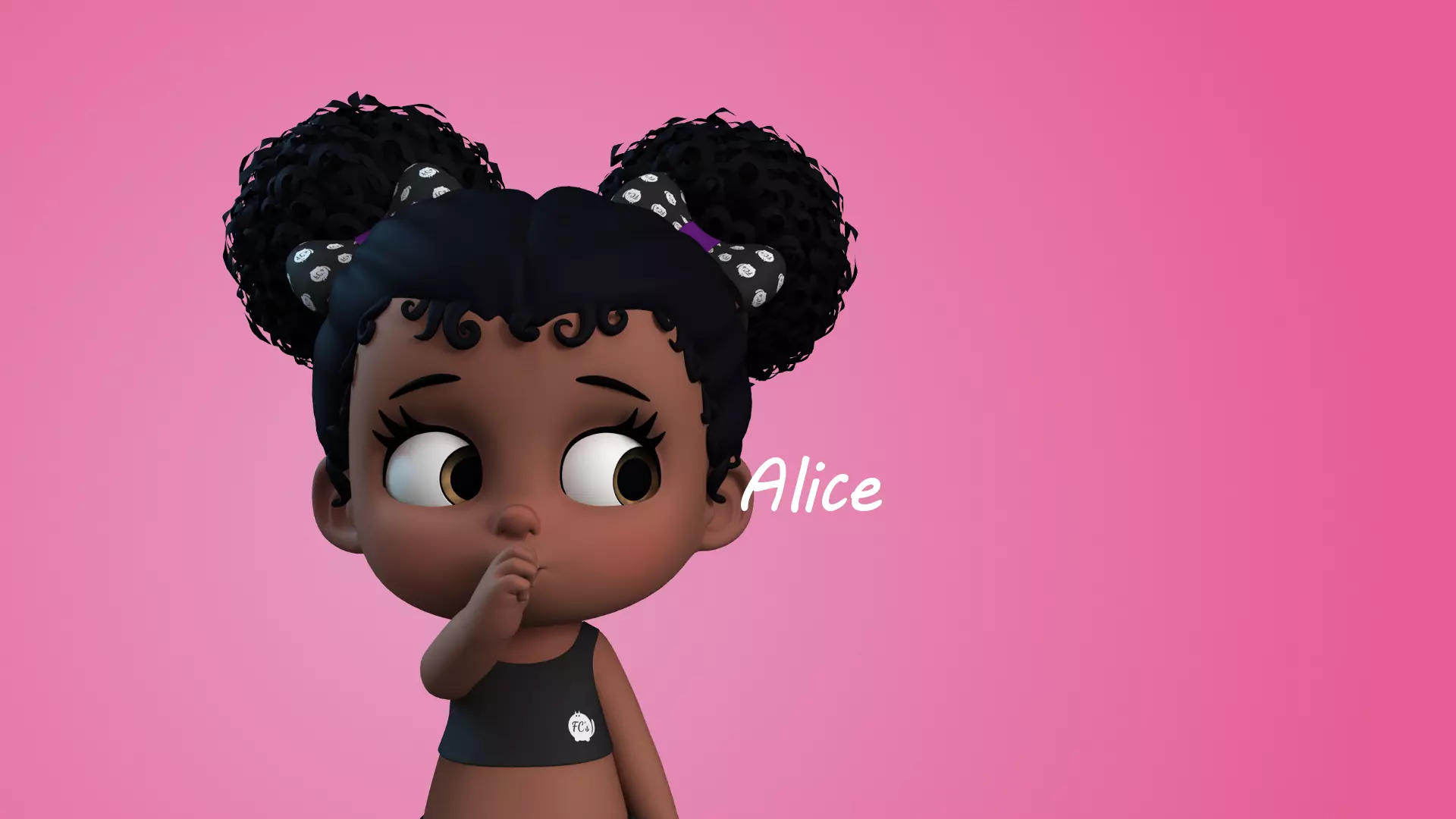 Alice cartoon girl character 3D model_0