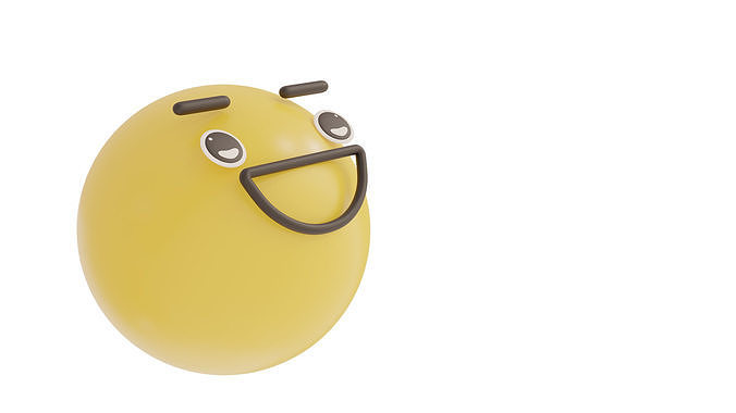 happy 4 emoji 3D model
