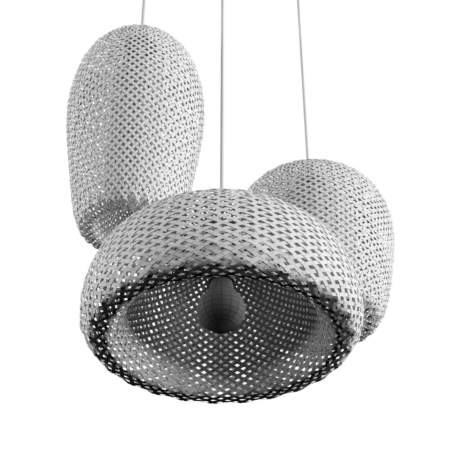 Rattan pendant light 3D model_4