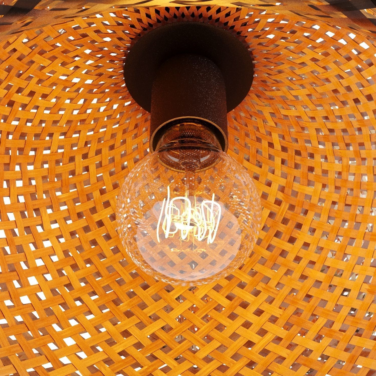 Rattan pendant light 3D model_7