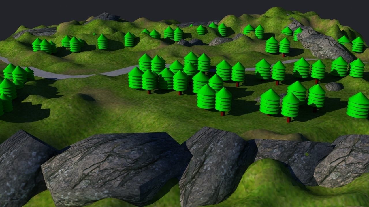 Zombie Environment Lowpoly asset Free low-poly 3D model_4