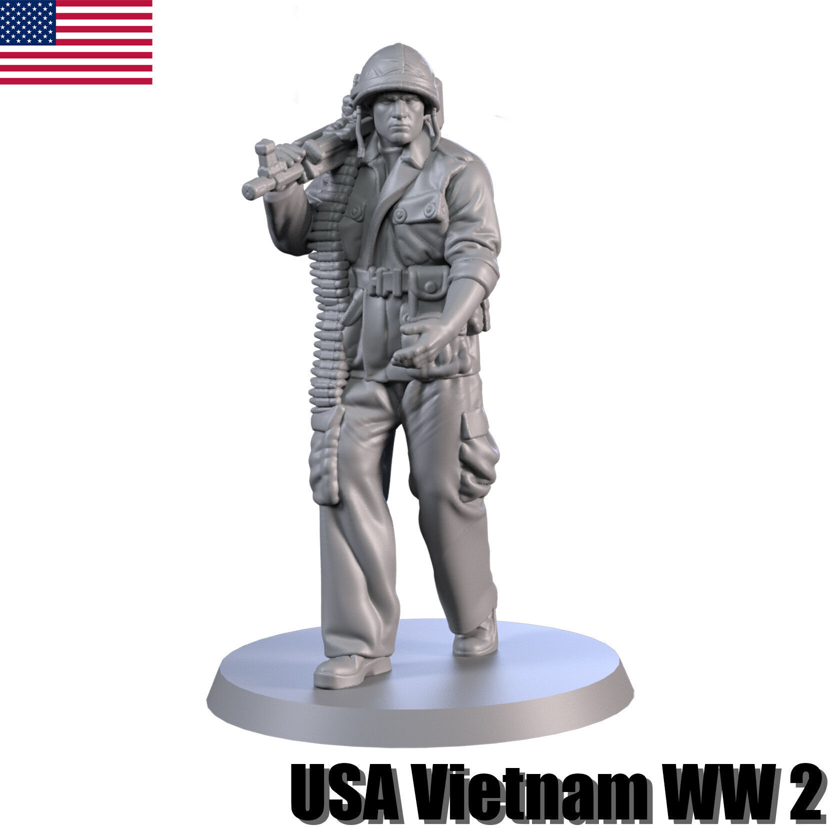 USA Vietnam soldier 3 3D print model_2