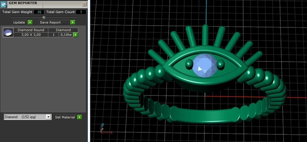 Ring eye 786 3D print model_3
