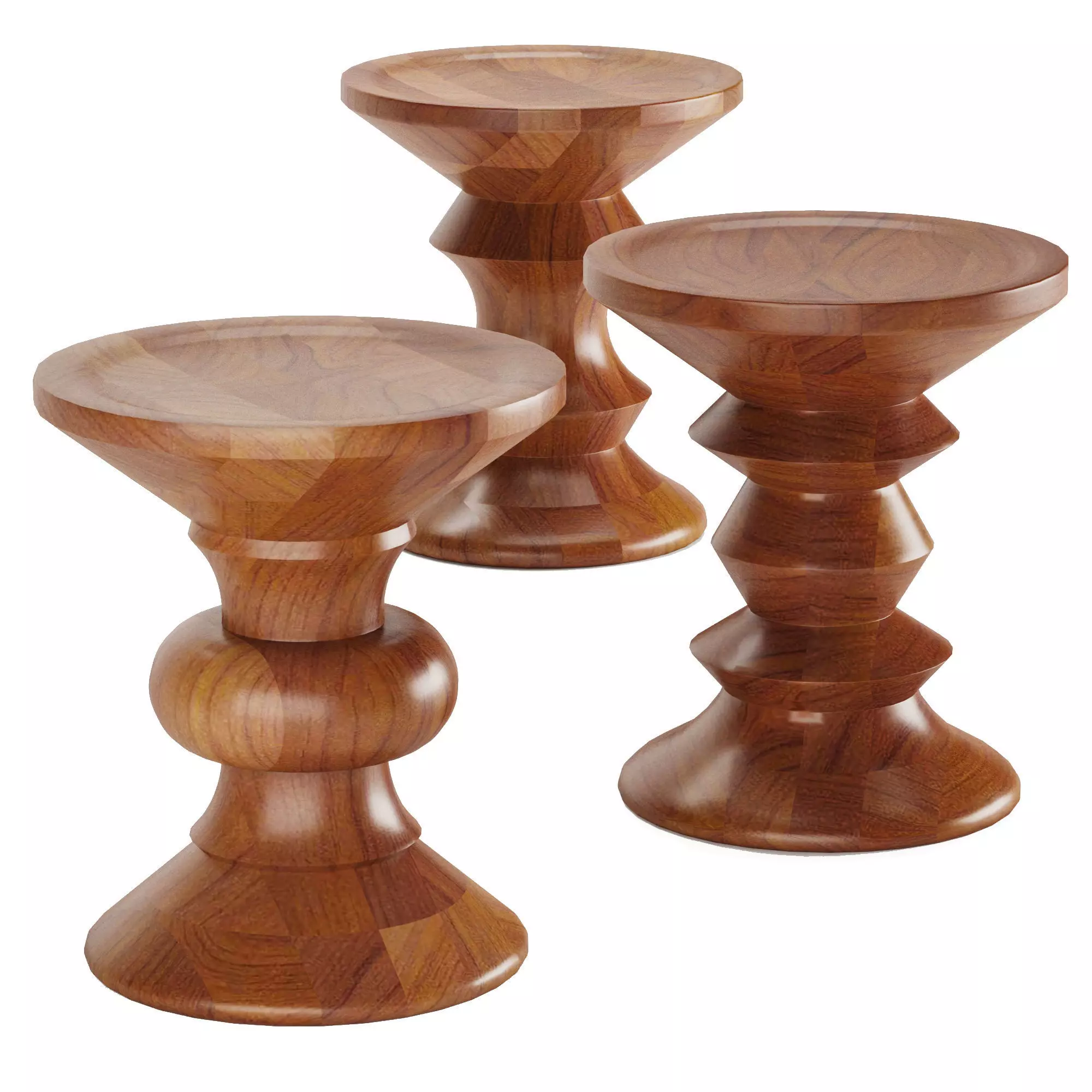 EAMES WALNUT STOOL 3D model