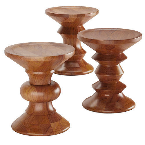 EAMES WALNUT STOOL 3D model