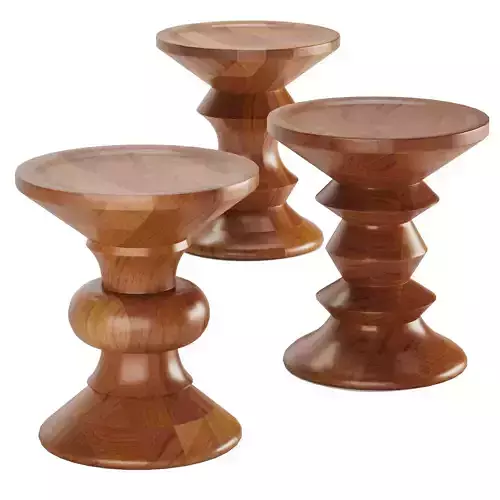 EAMES WALNUT STOOL 3D model