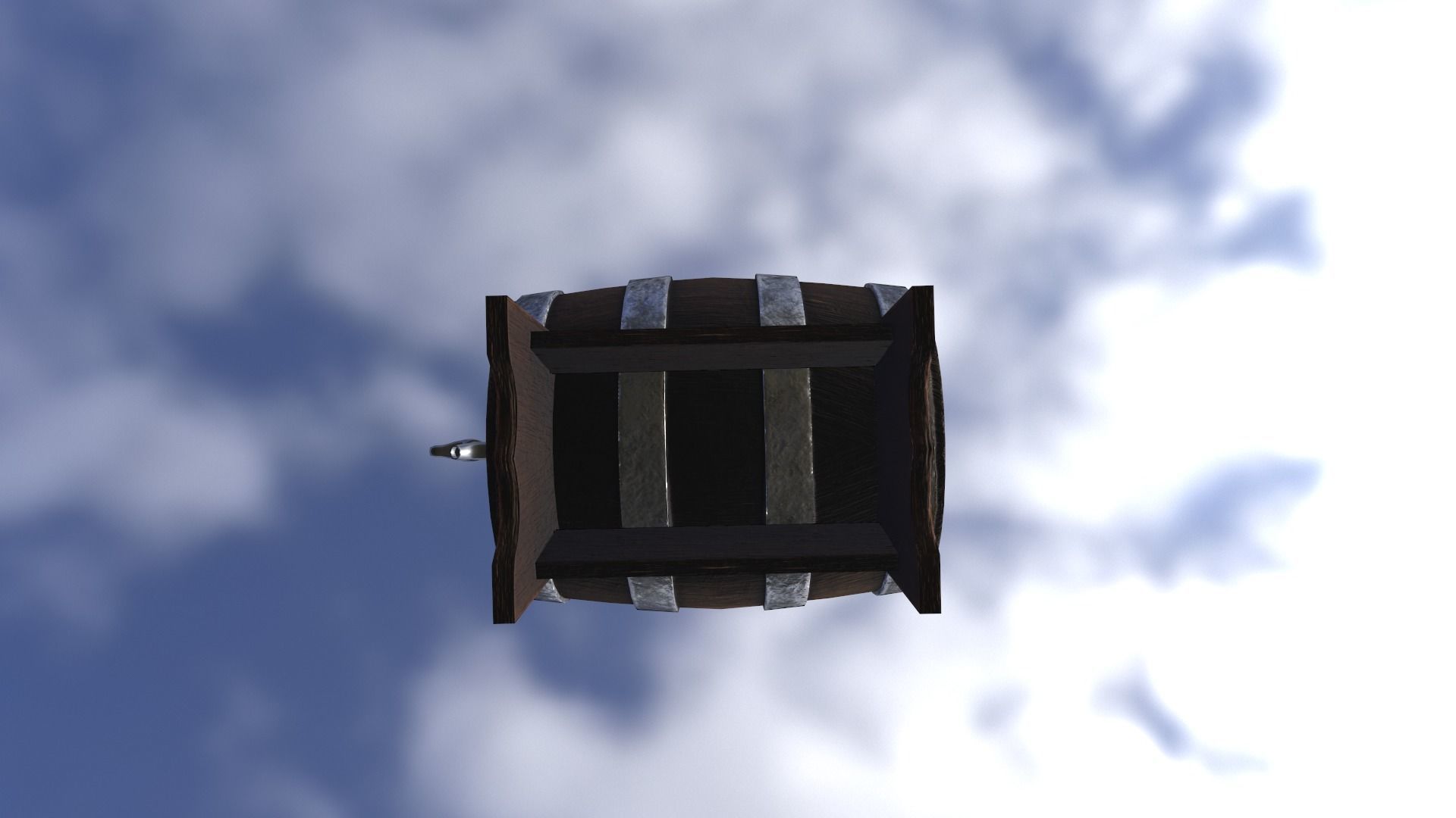 Wine barrel with crane low poly game-ready FBX OBJ BLEND GLB Low-poly 3D model_11