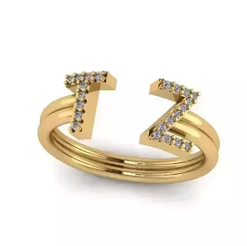 Ring with letters T Z 832