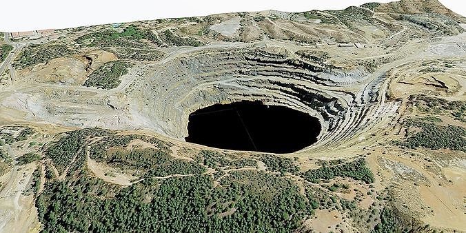 Corta Atalaya mine  Low-poly 3D model
