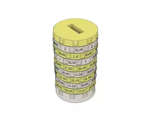 Sorting piggy bank EUR - size S 3D print model