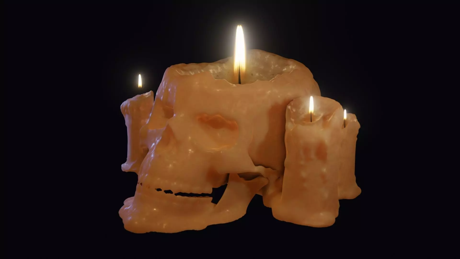 Skull candle 3D model_0