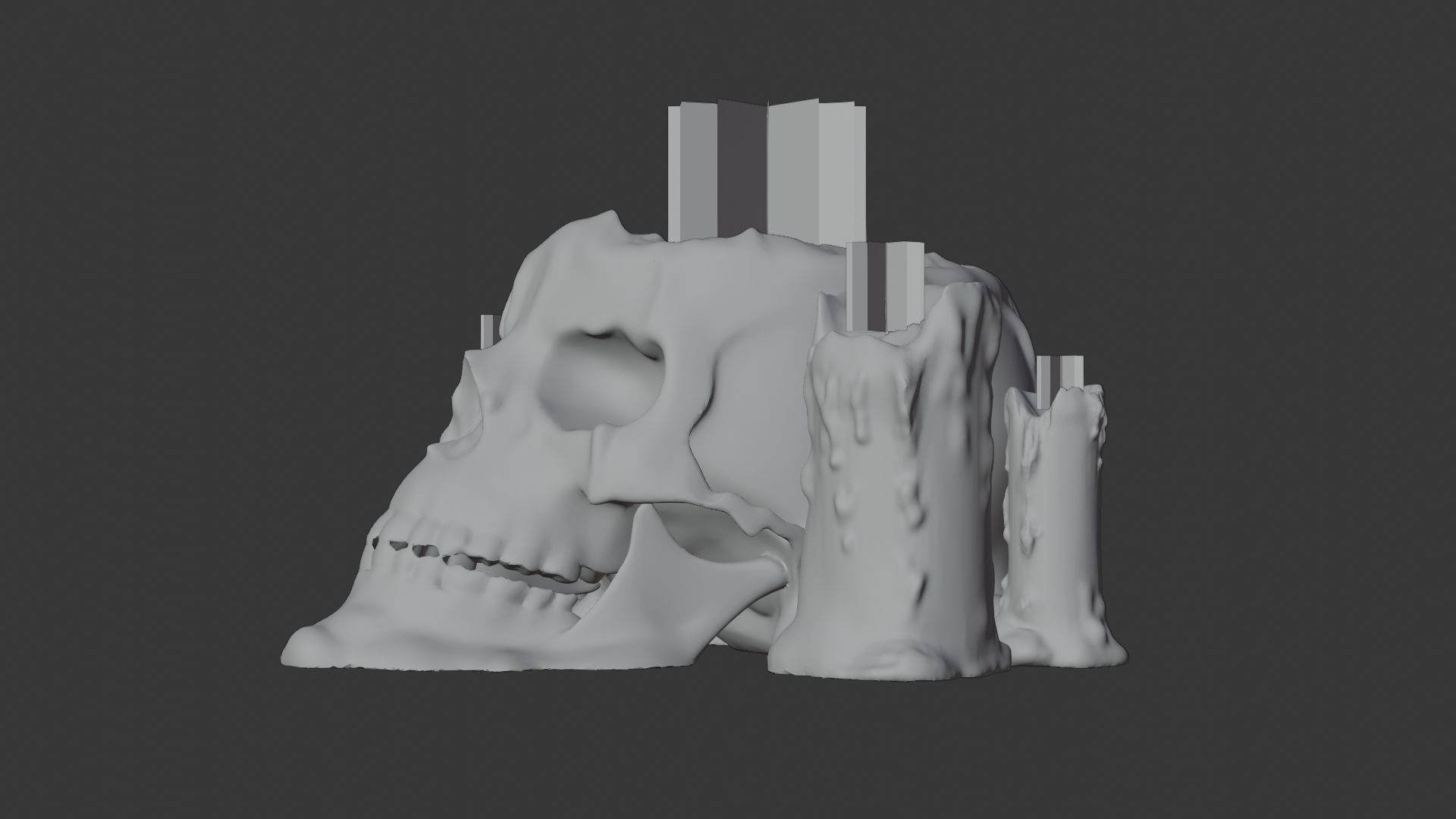 Skull candle 3D model_9